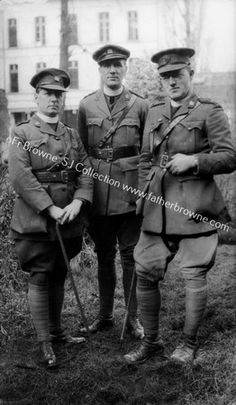 BOMB DAMAGE GROUP OF 3 I.G. CHAPLAINS SCANNELL MC SHANE AND SELF